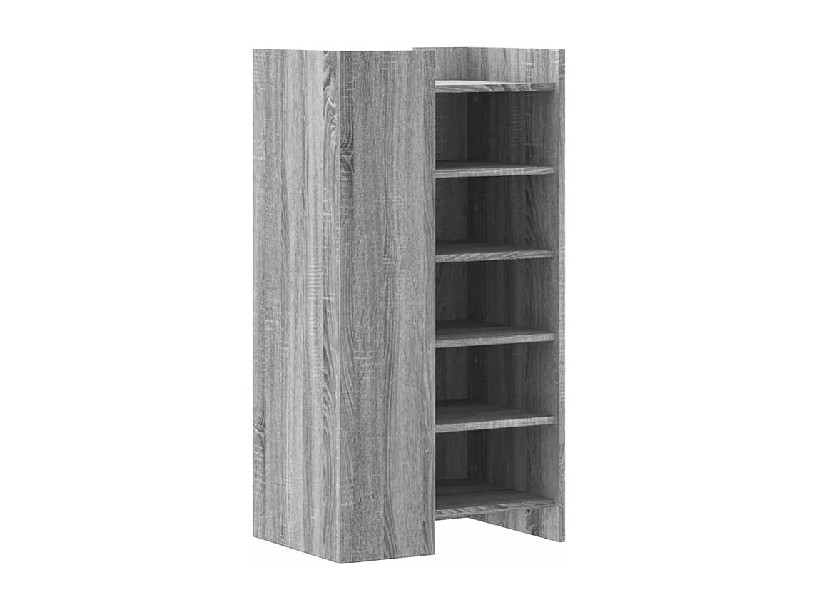 Armoire à chaussures en bois Lika L52xP37.5xH100 - Compacte et moderne-Couleur Chêne gris