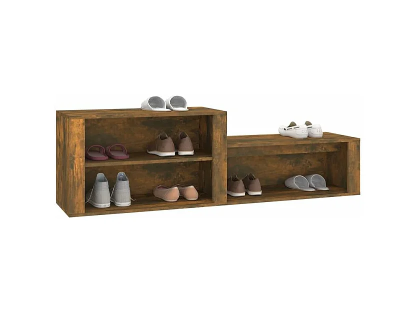 Armoire à chaussures Chêne fumé 150x35x45 Bois d'ingénierie