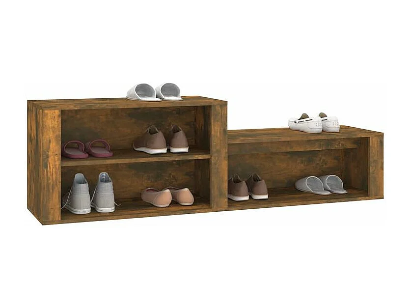 Armoire à chaussures Chêne fumé 150x35x45 Bois d'ingénierie