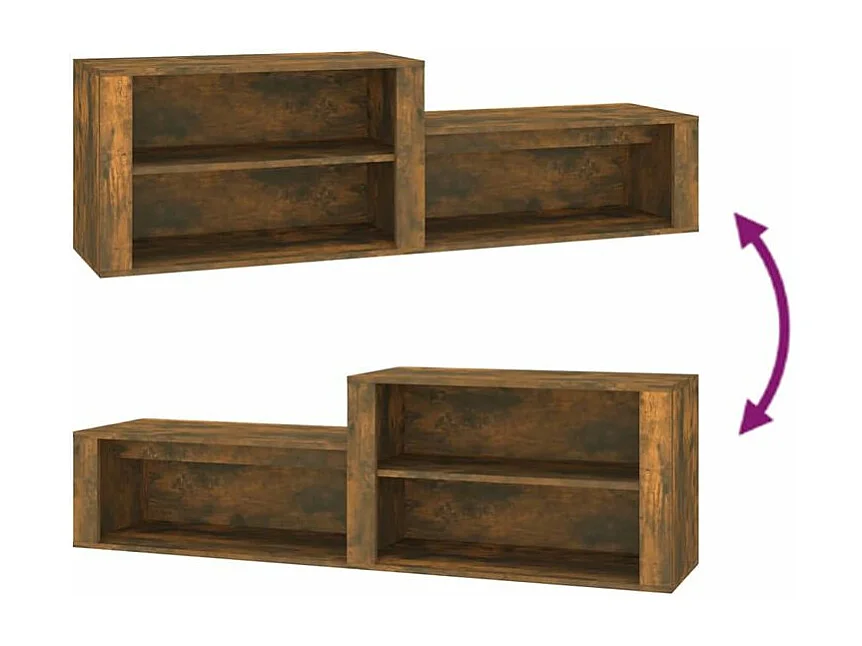 Armoire à chaussures Chêne fumé 150x35x45 Bois d'ingénierie