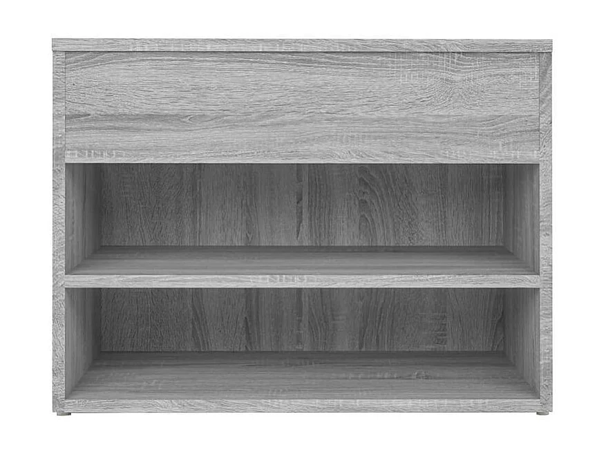 Banc à chaussures en bois Borka L 60 x H 45cm - Compact et Pratique-Couleur Chêne gris