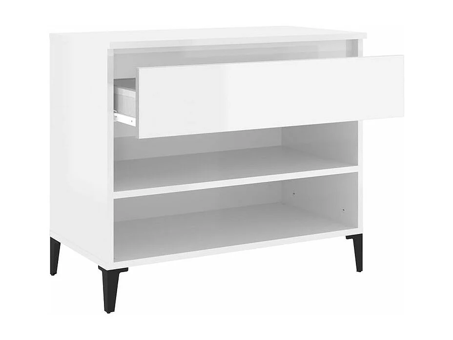 Armoire à chaussure Blanc brillant 70x36x60 Bois ingénierie