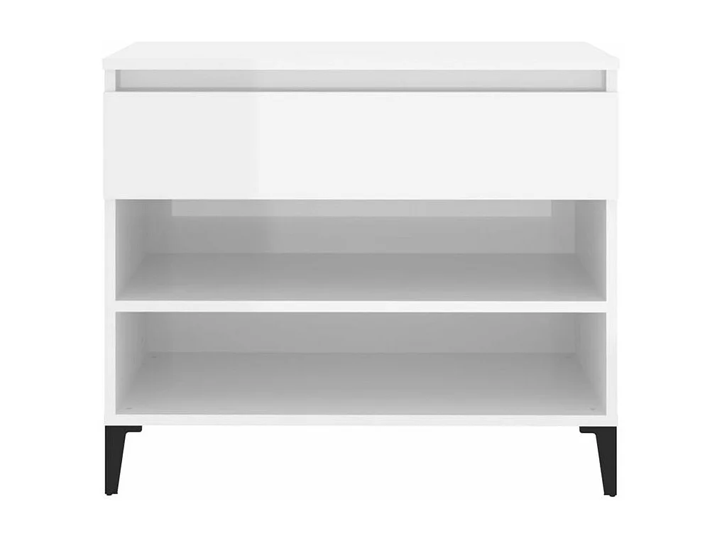 Armoire à chaussure Blanc brillant 70x36x60 Bois ingénierie