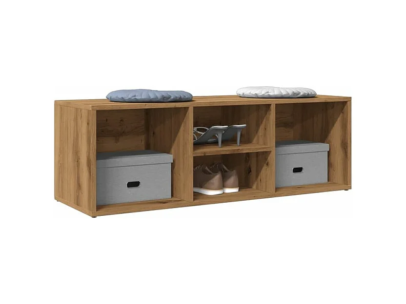 Banc de rangement à chaussures chêne artisanal 105x35x35