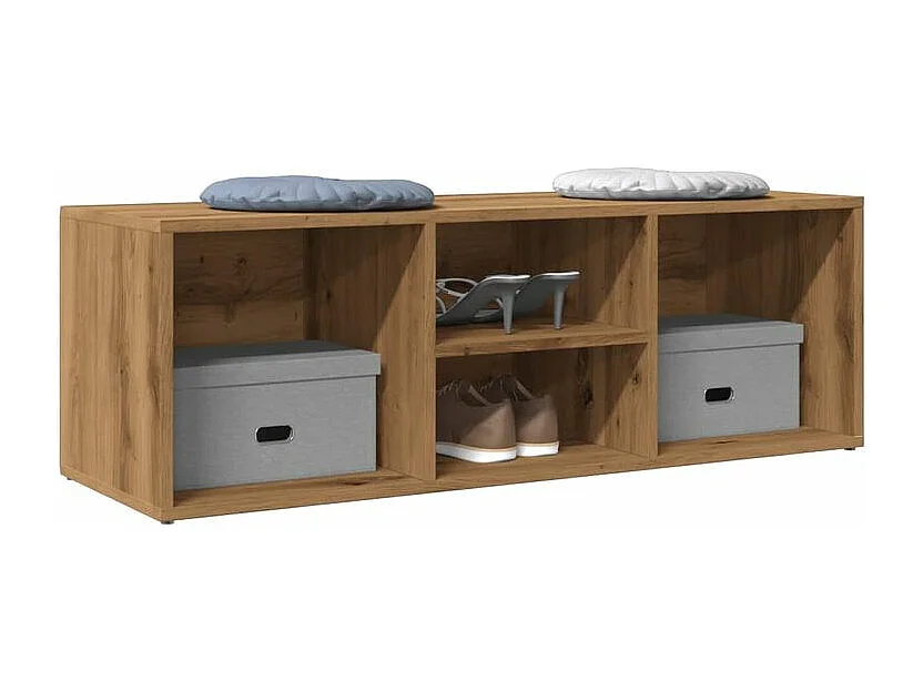 Banc de rangement à chaussures chêne artisanal 105x35x35