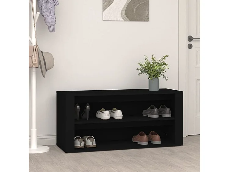 Étagère à chaussures Noir 100x35x45 Bois d'ingénierie