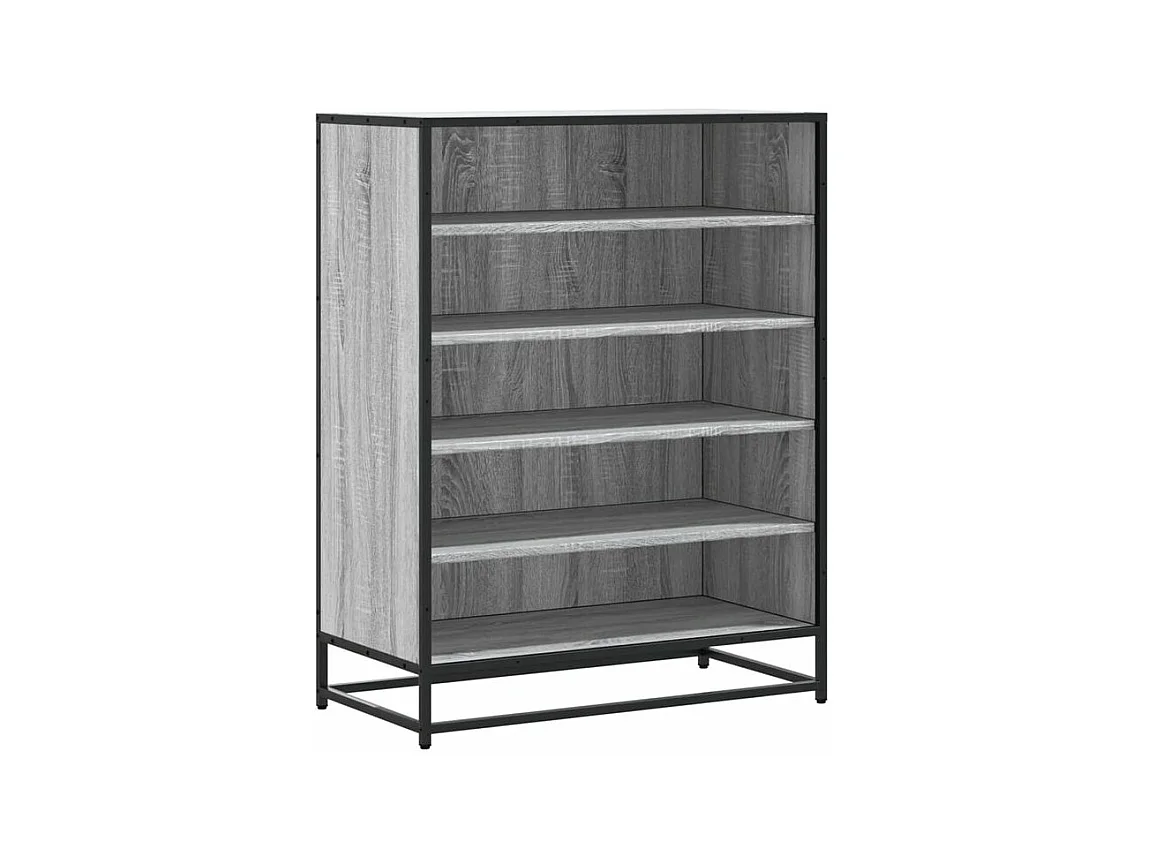 Meuble à chaussures sonoma gris bois d'ingénierie et métal