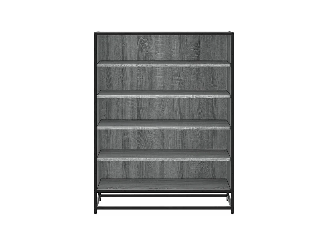 Meuble à chaussures sonoma gris bois d'ingénierie et métal