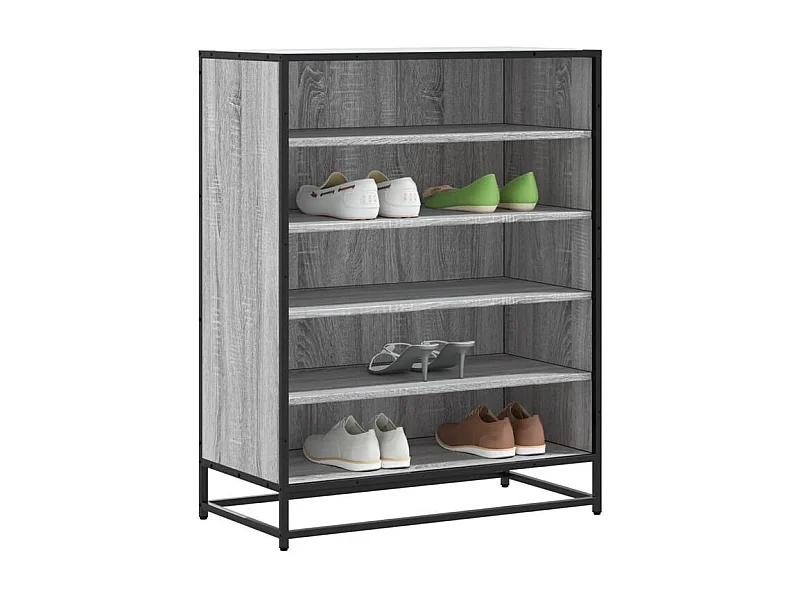 Meuble à chaussures sonoma gris bois d'ingénierie et métal