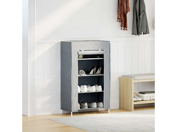 Meuble à chaussures gris 60,5x30x97 tissu non tissé