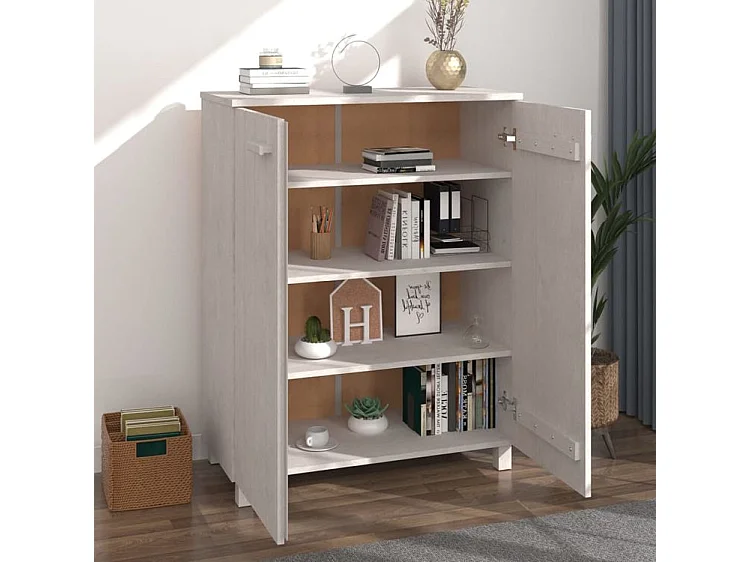 Armoire à chaussures HAMAR Blanc 85x40x108 Bois de pin