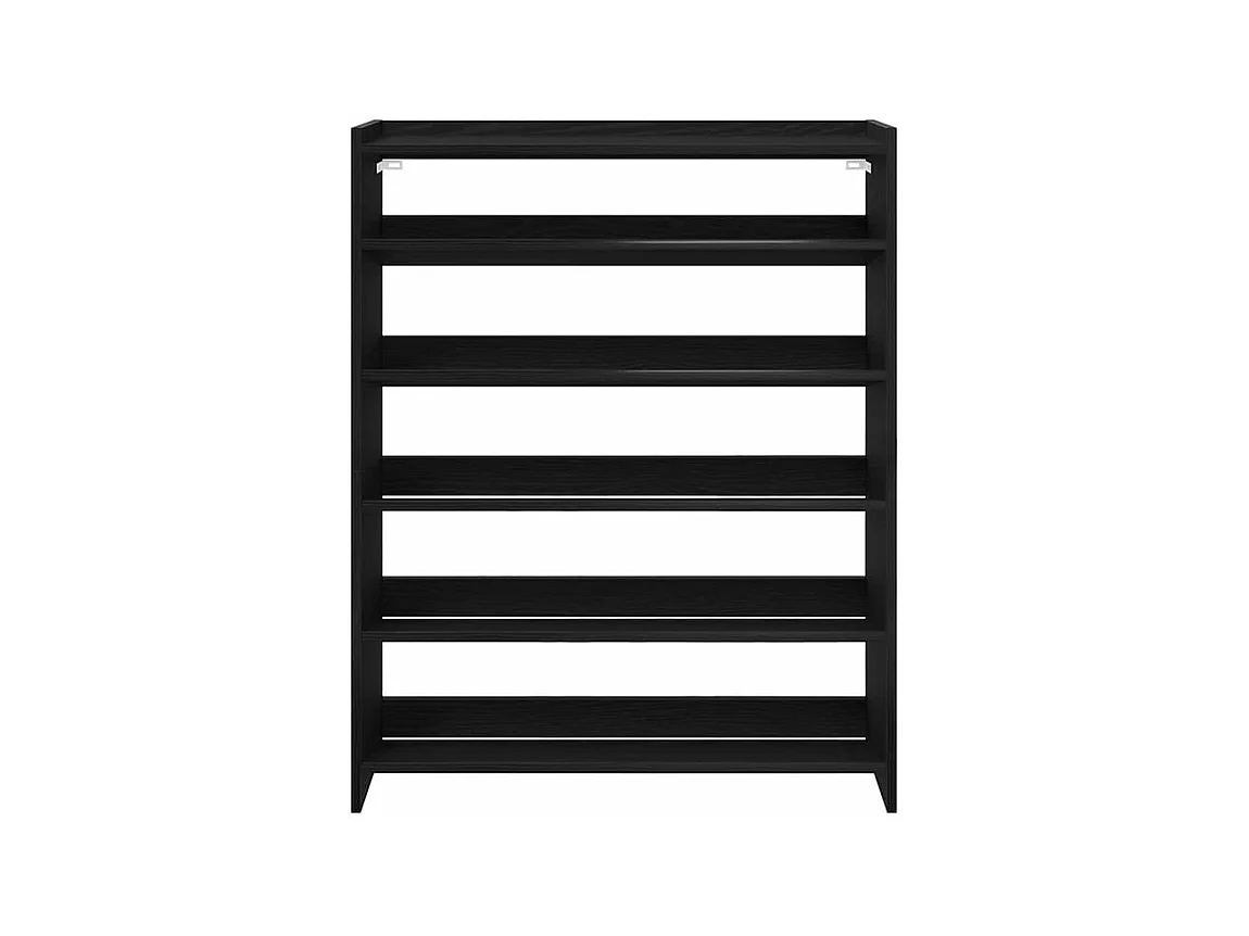 Étagère à chaussures noir 80x25x100 bois d'ingénierie