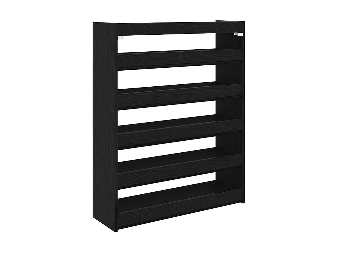 Étagère à chaussures noir 80x25x100 bois d'ingénierie