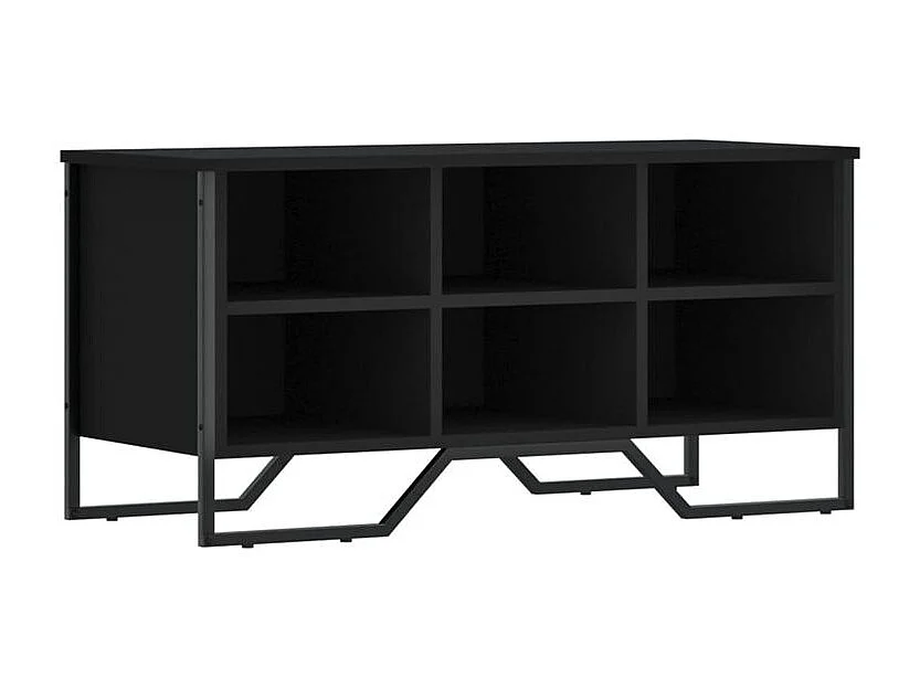 Armoire à chaussures noir 90x38x45,5 bois d'ingénierie