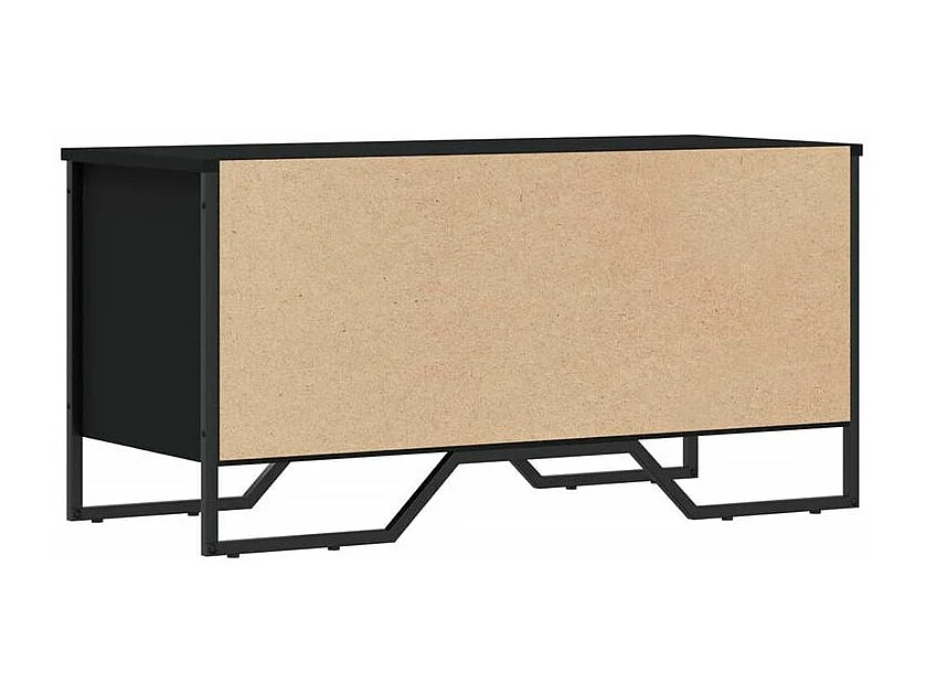 Armoire à chaussures noir 90x38x45,5 bois d'ingénierie