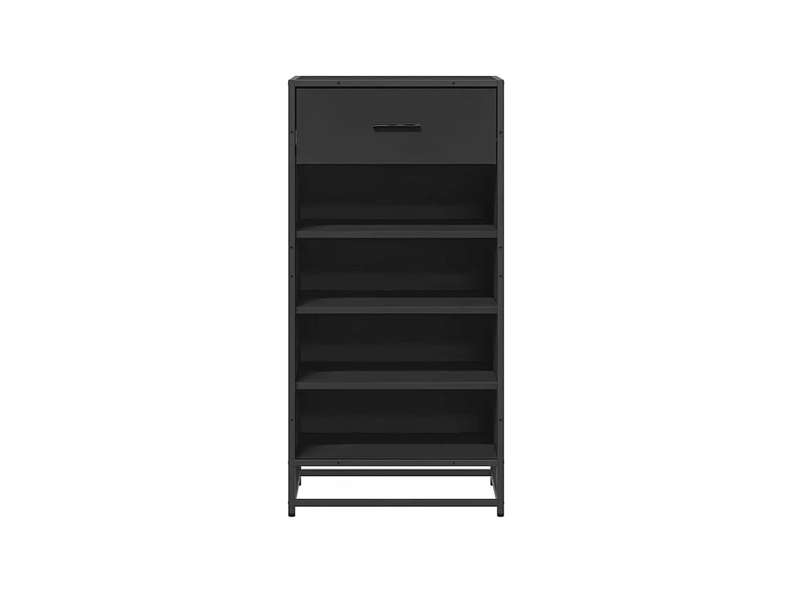 Étagère à chaussures noir 48x38x97,5 bois d'ingénierie