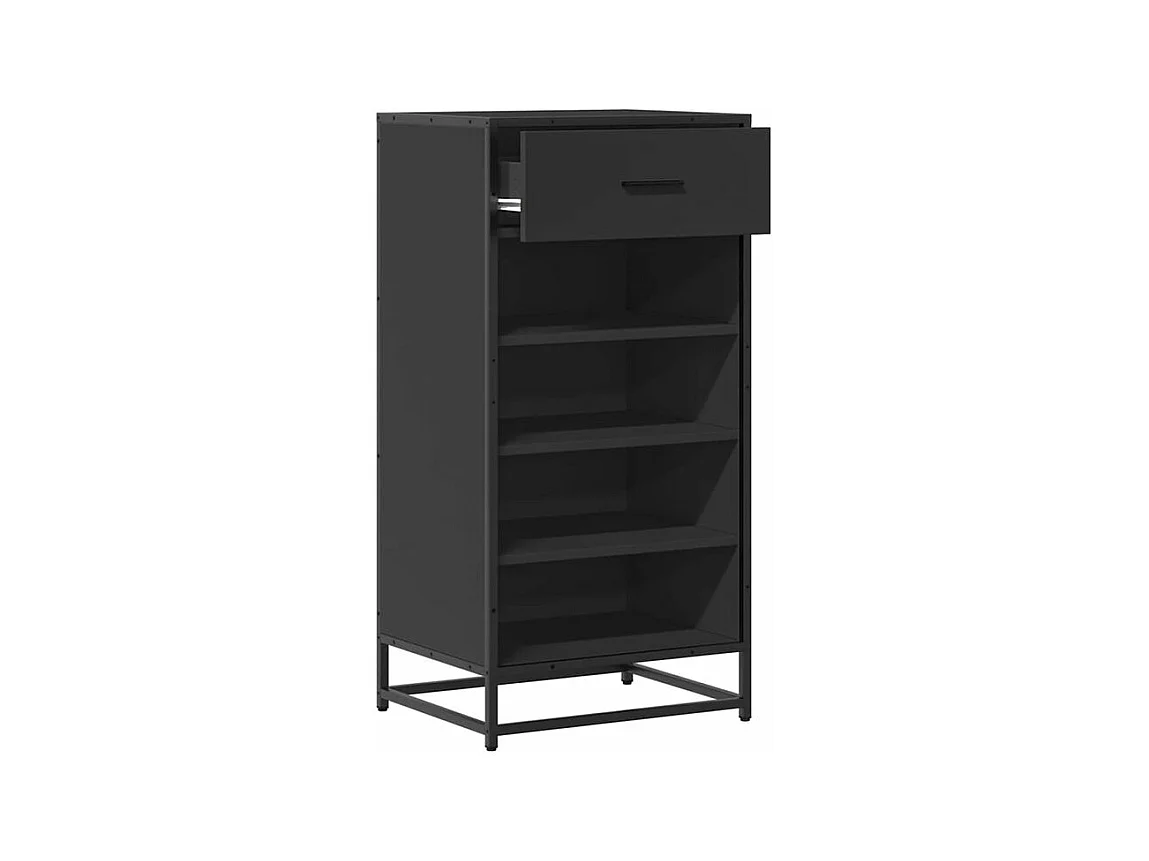 Étagère à chaussures noir 48x38x97,5 bois d'ingénierie