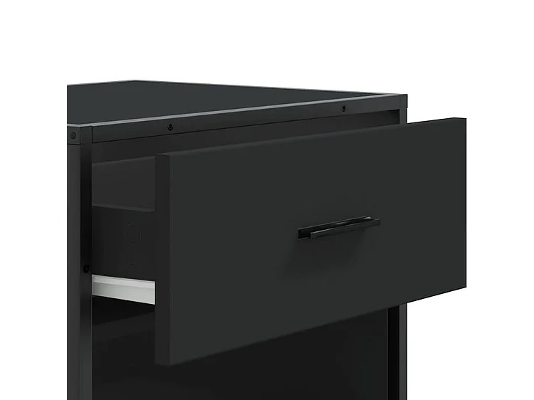 Étagère à chaussures noir 48x38x97,5 bois d'ingénierie