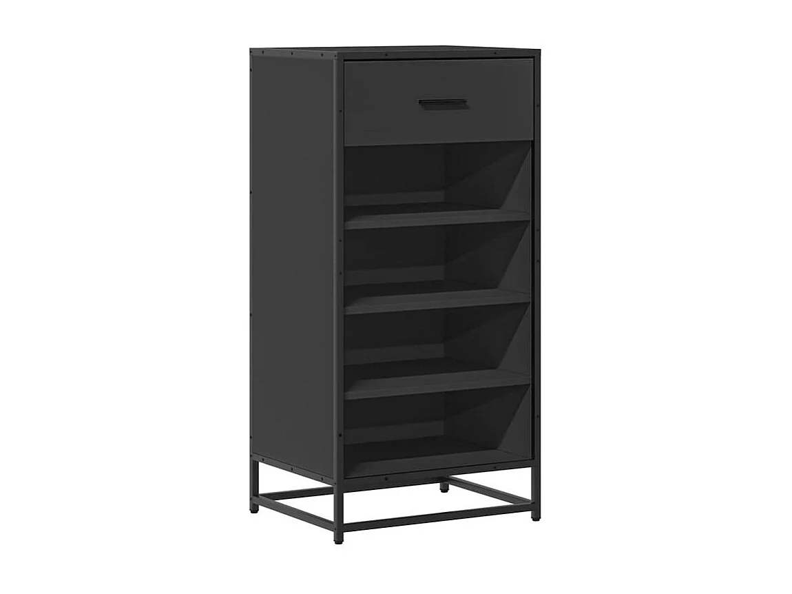 Étagère à chaussures noir 48x38x97,5 bois d'ingénierie