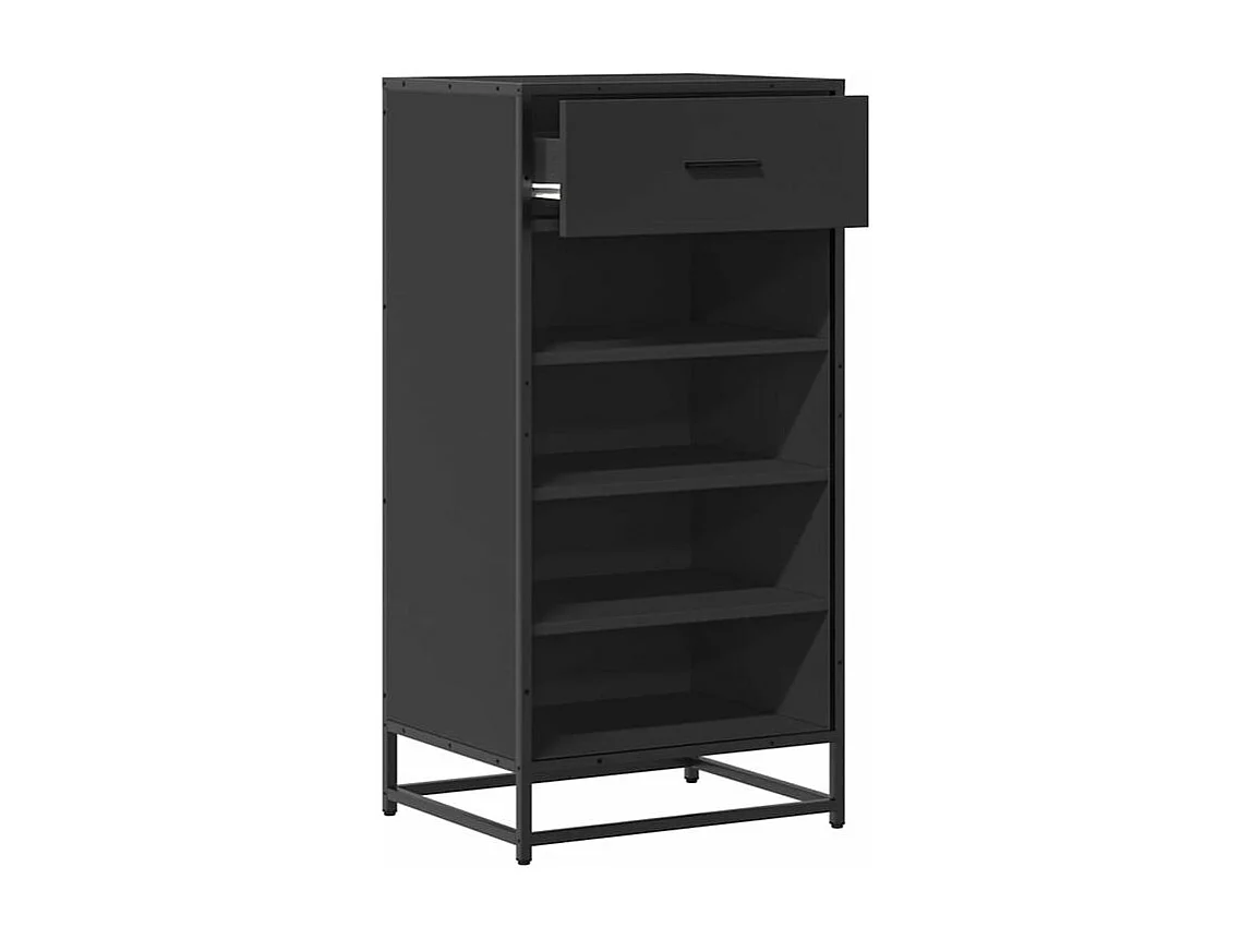 Étagère à chaussures noir 48x38x97,5 bois d'ingénierie