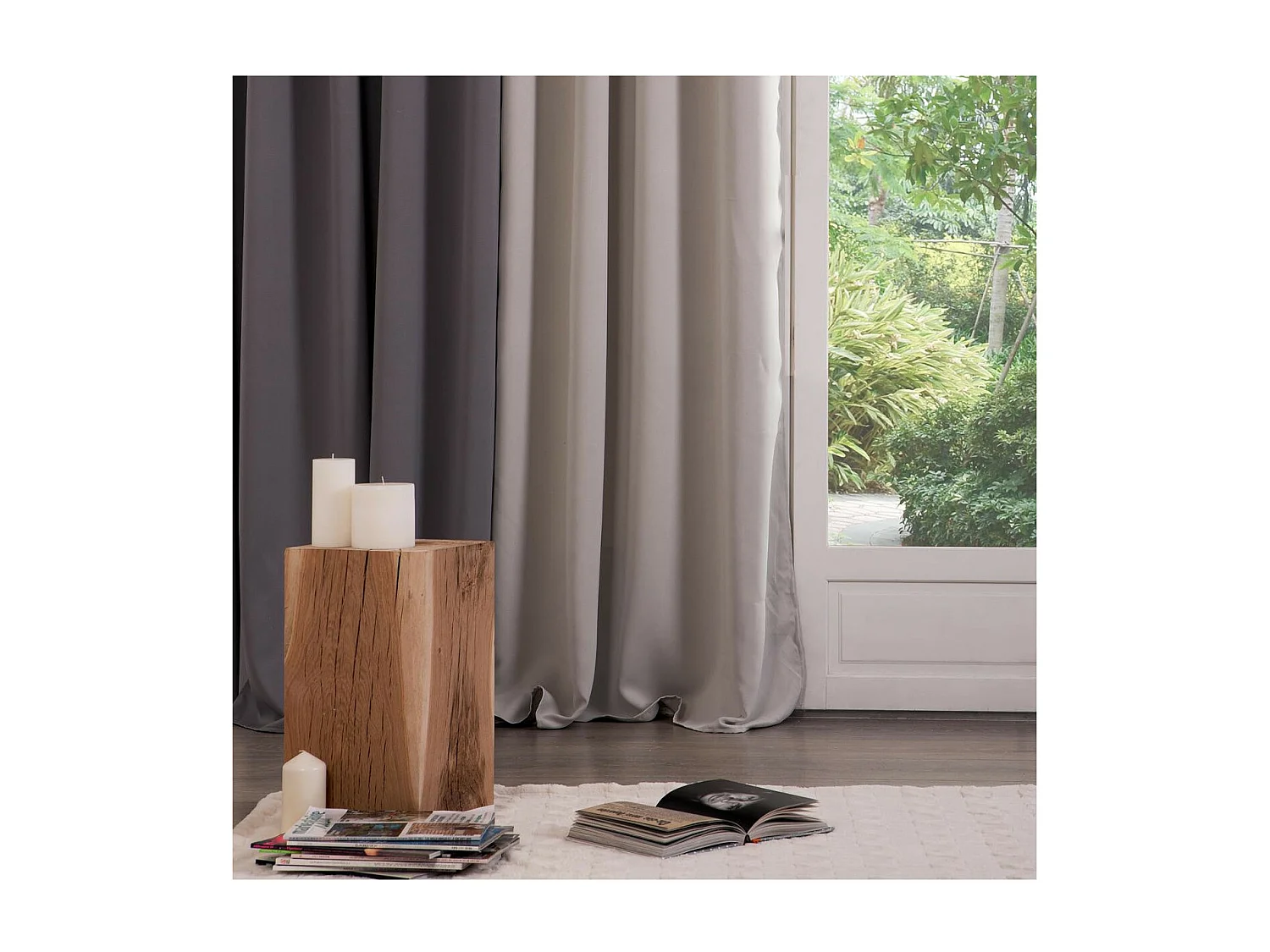 Ösenschal mit elegantem Verdunkelungseffekt 140 x 260 cm