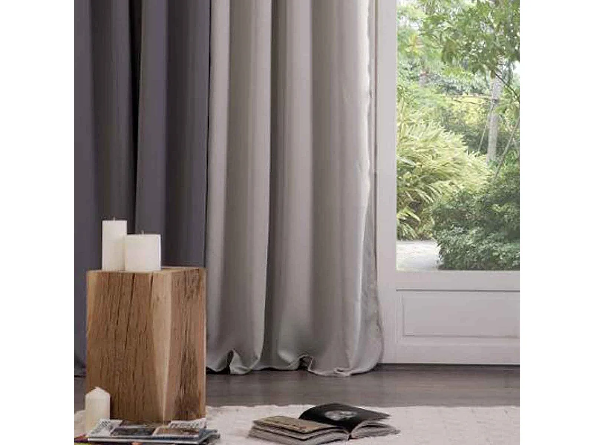 Rideau à œillets Occultant Blanc Ivoire 140 x 260 cm