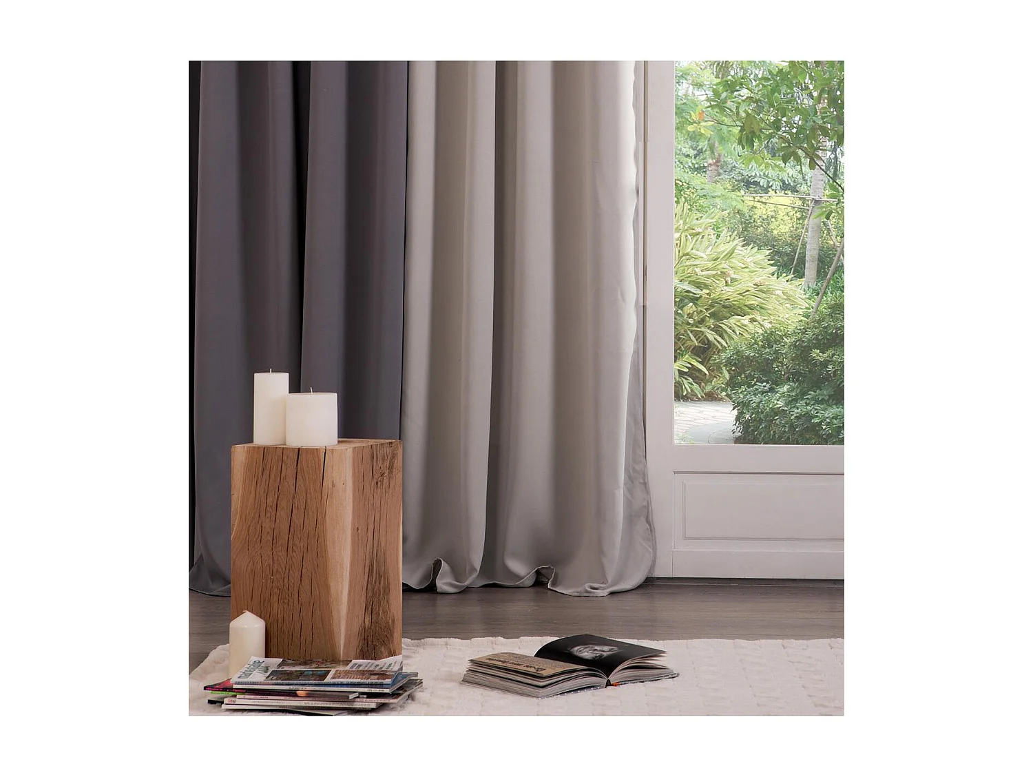 Rideau à œillets Occultant Blanc Ivoire 140 x 260 cm