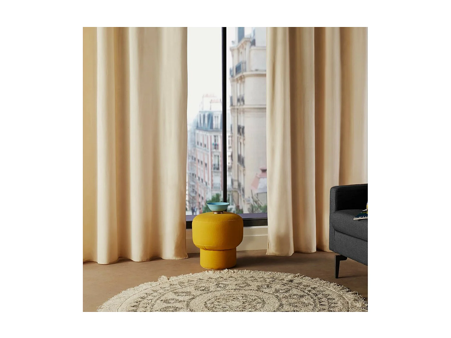 Rideau à œillets 140 x 260 cm Lilou Ivoire