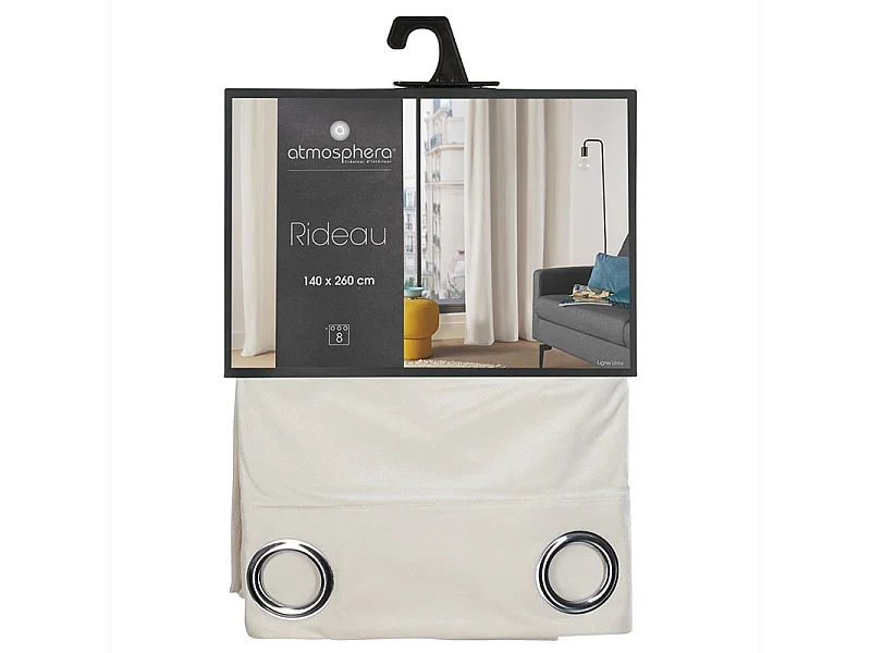 Rideau à œillets 140 x 260 cm Lilou Ivoire