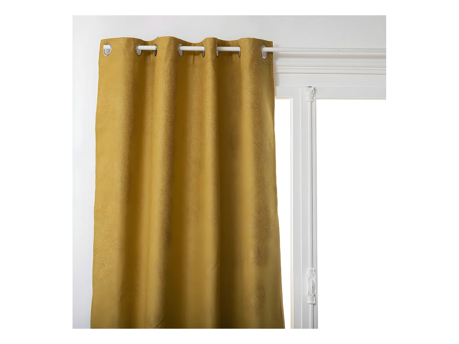 Rideau à œillets isolant et occultant Jaune Ocre 140 x 260 cm