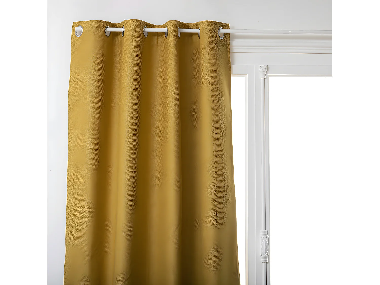 Rideau à œillets isolant et occultant Jaune Ocre 140 x 260 cm