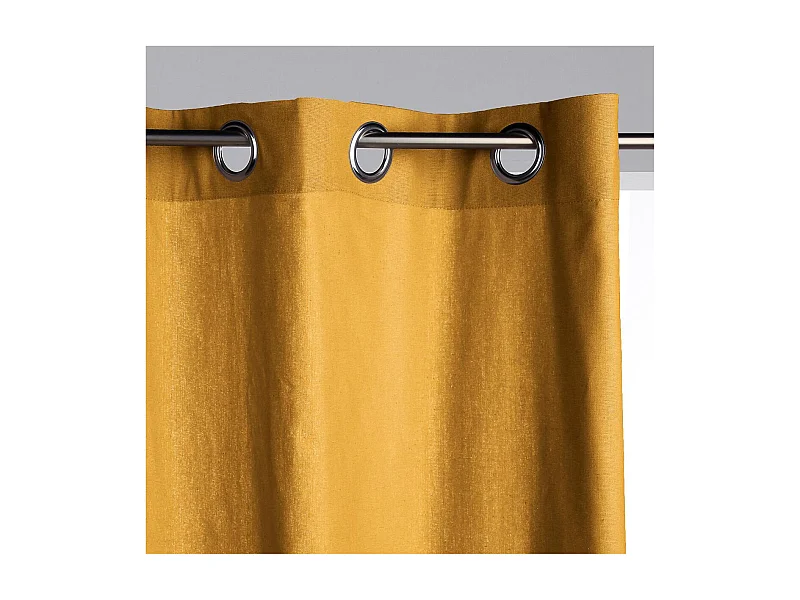 Rideau à œillets Tissu Panama Ocre 140 x 260 cm