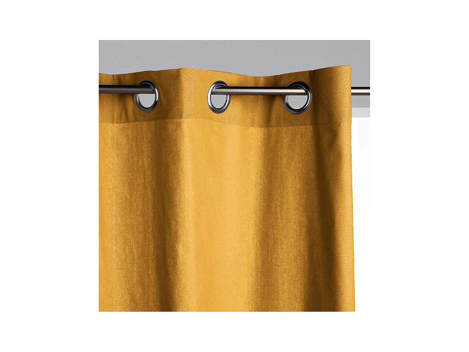 Rideau à œillets Tissu Panama Ocre 140 x 260 cm