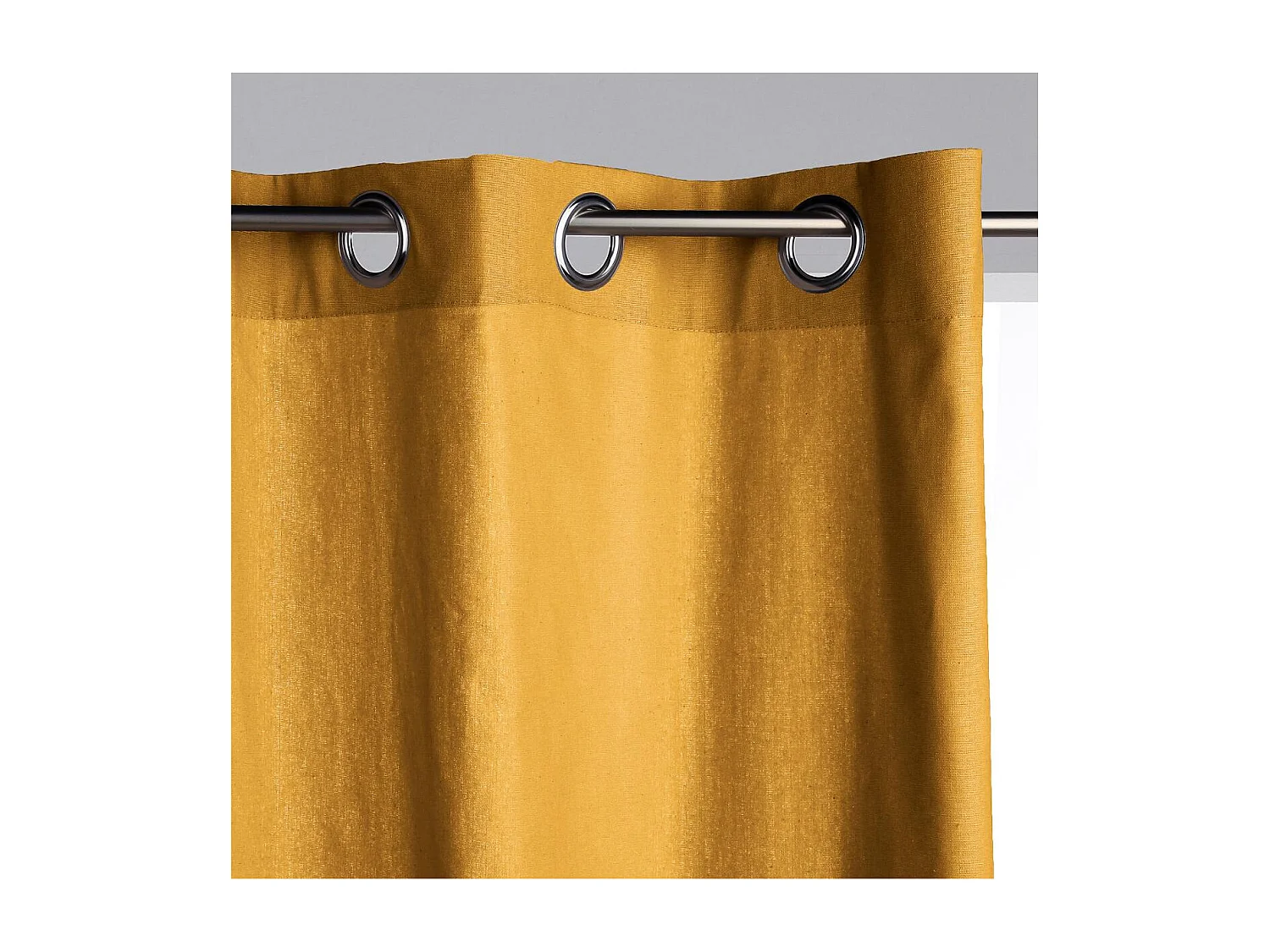 Rideau à œillets Tissu Panama Ocre 140 x 260 cm