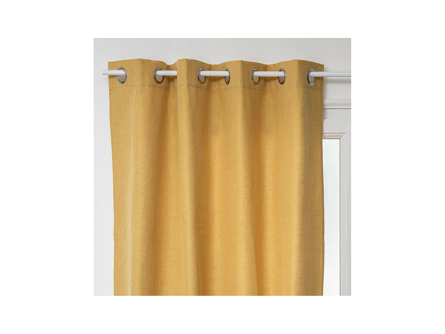 Rideau à œillets Tissu Jaune Ocre 140 x 260 cm
