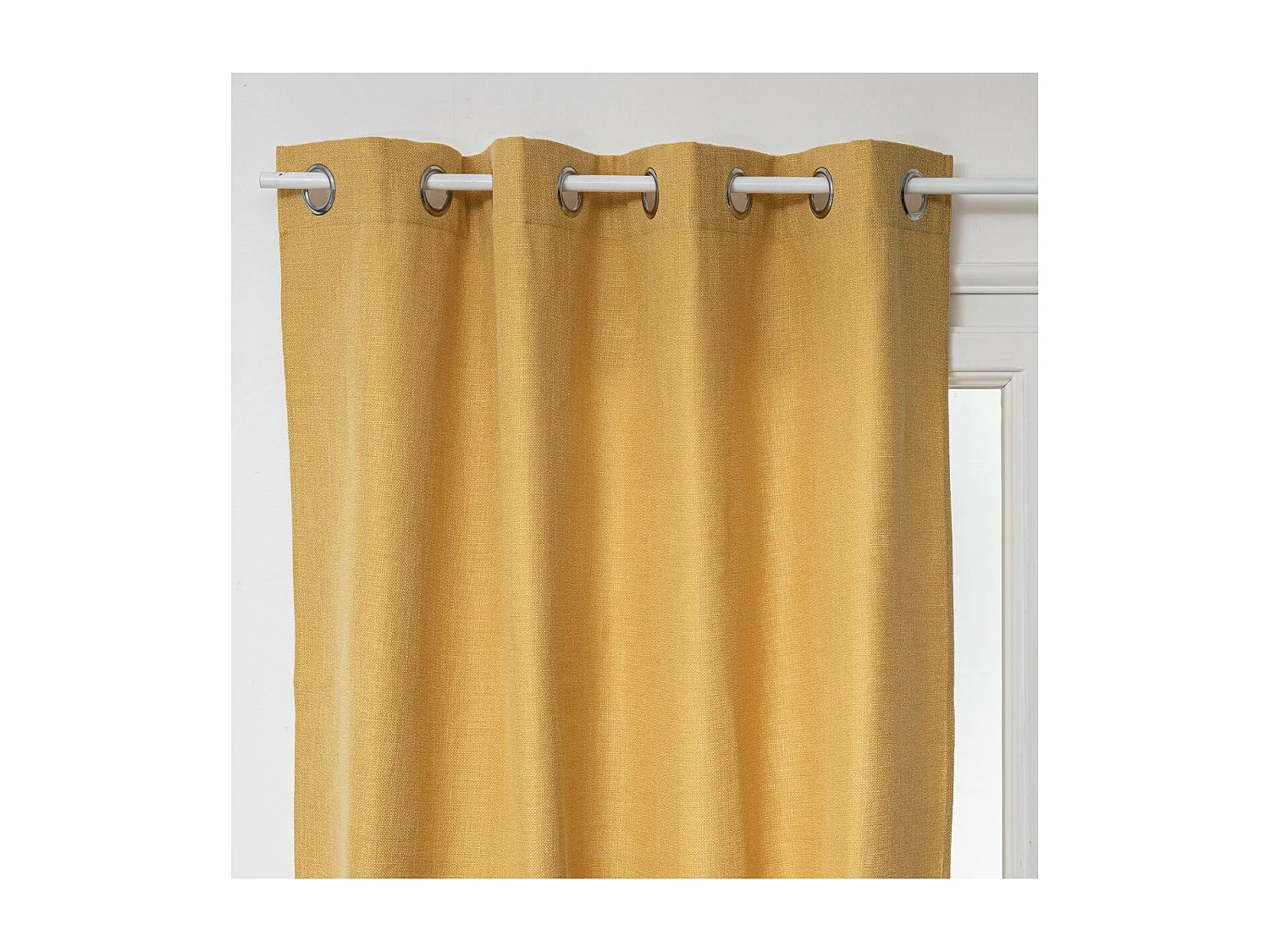 Rideau à œillets Tissu Jaune Ocre 140 x 260 cm