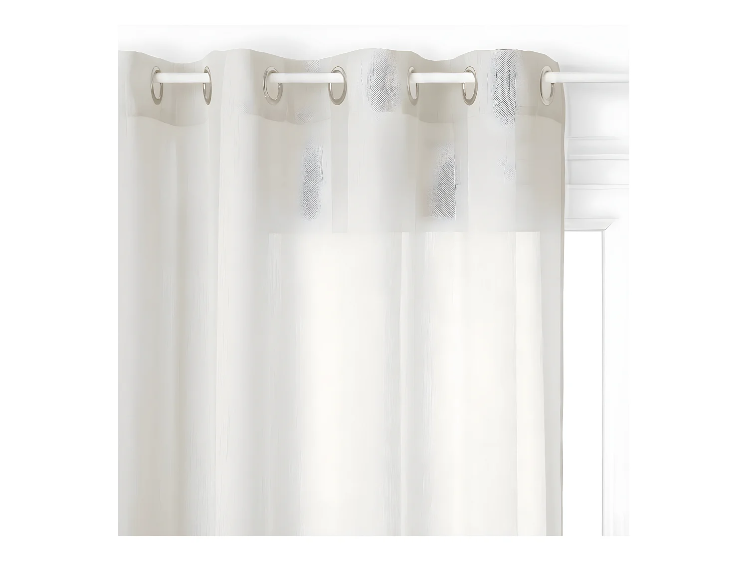 Voilage à œillets Ivoire motif  lignes verticales 140 x 240 cm