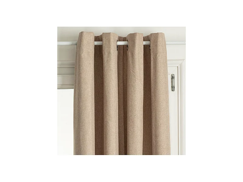 Rideau à œillets Occultant en tissu Beige Lin 140 x 260 cm