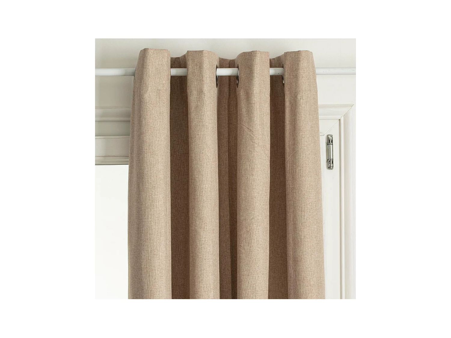 Rideau à œillets Occultant en tissu Beige Lin 140 x 260 cm