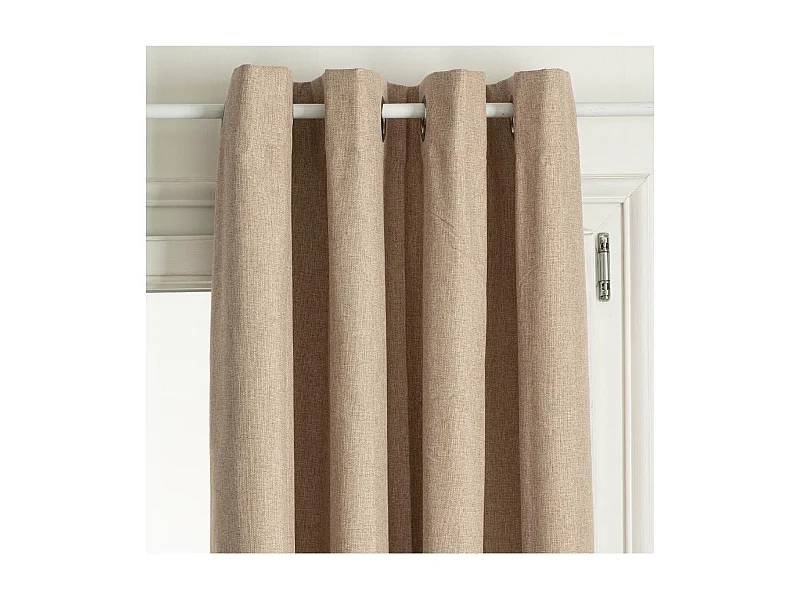 Rideau à œillets Occultant en tissu Beige Lin 140 x 260 cm