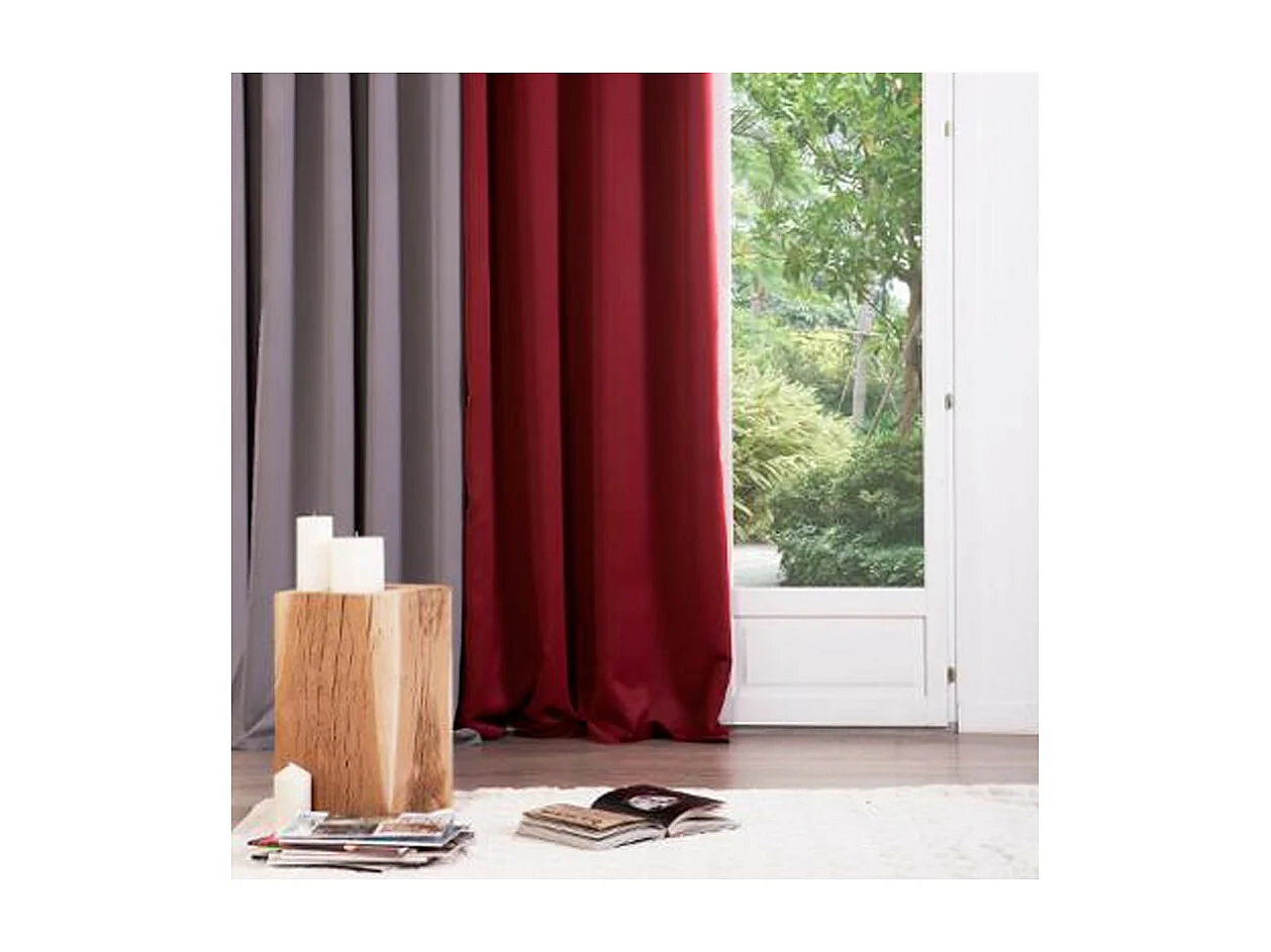 Rideau à œillets Occultant Rouge 40 x 260 cm