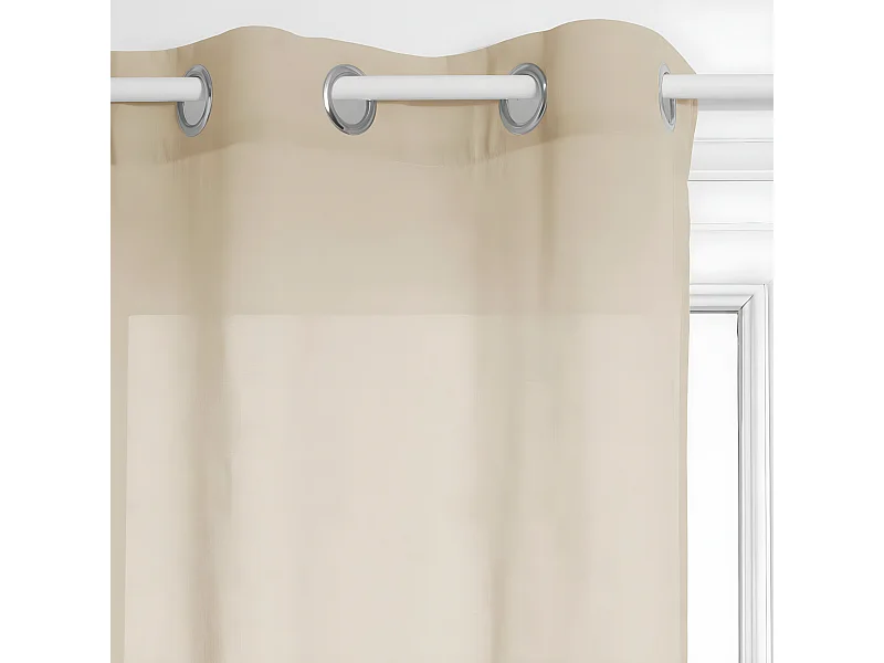Voilage à œillets Ana Beige Lin 140 x 240 cm