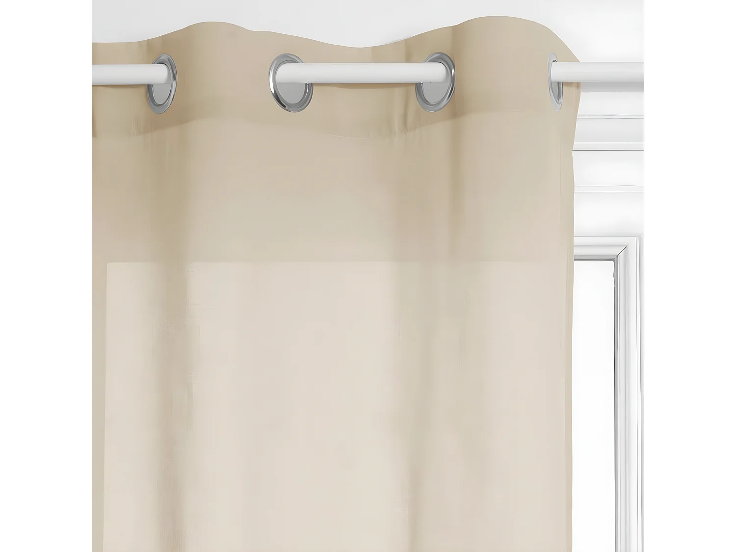 Voilage à œillets Ana Beige Lin 140 x 240 cm