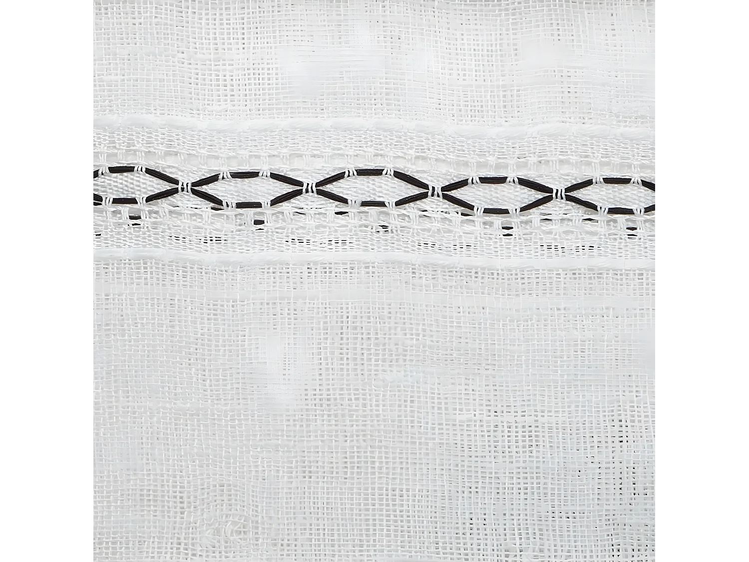 Voilage à œillets Blanc  avec lignes horizontales 140 x 240 cm