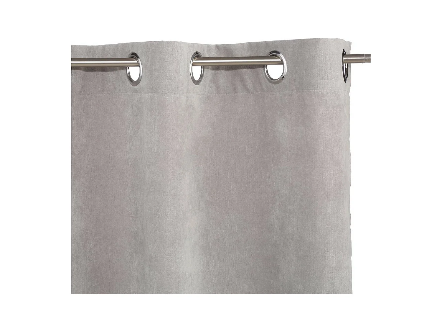 Rideau à œillets effet suédine Gris clair 140 x 260 cm