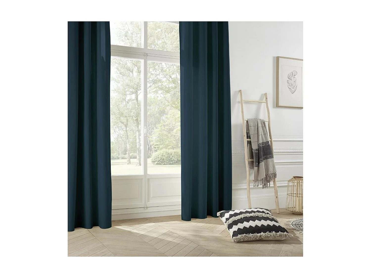 Rideau à œillets Tissu Panama canard 140 x 260 cm