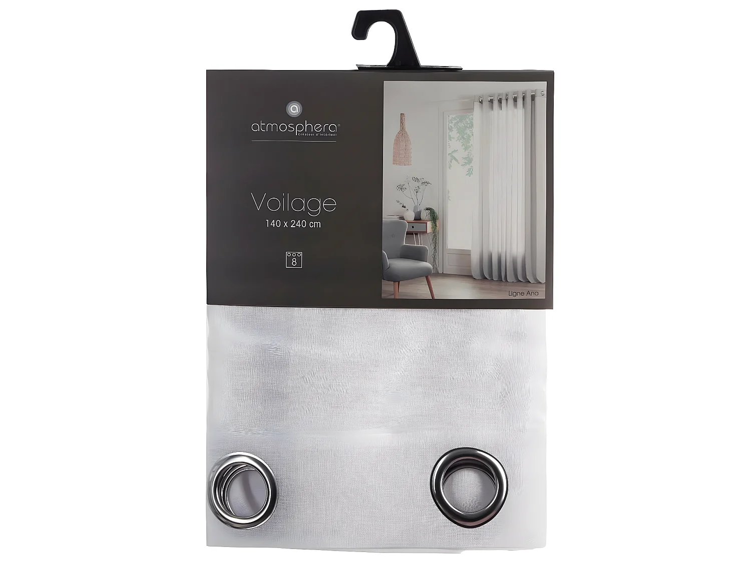 Voilage à œillets Ana Blanc 140 x 240 cm