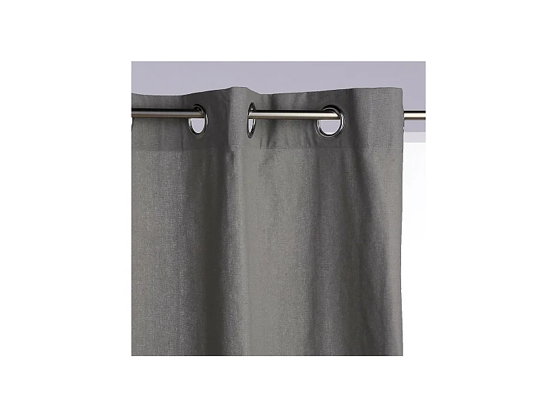Rideau à œillets Tissu Panama Gris 140 x 260 cm
