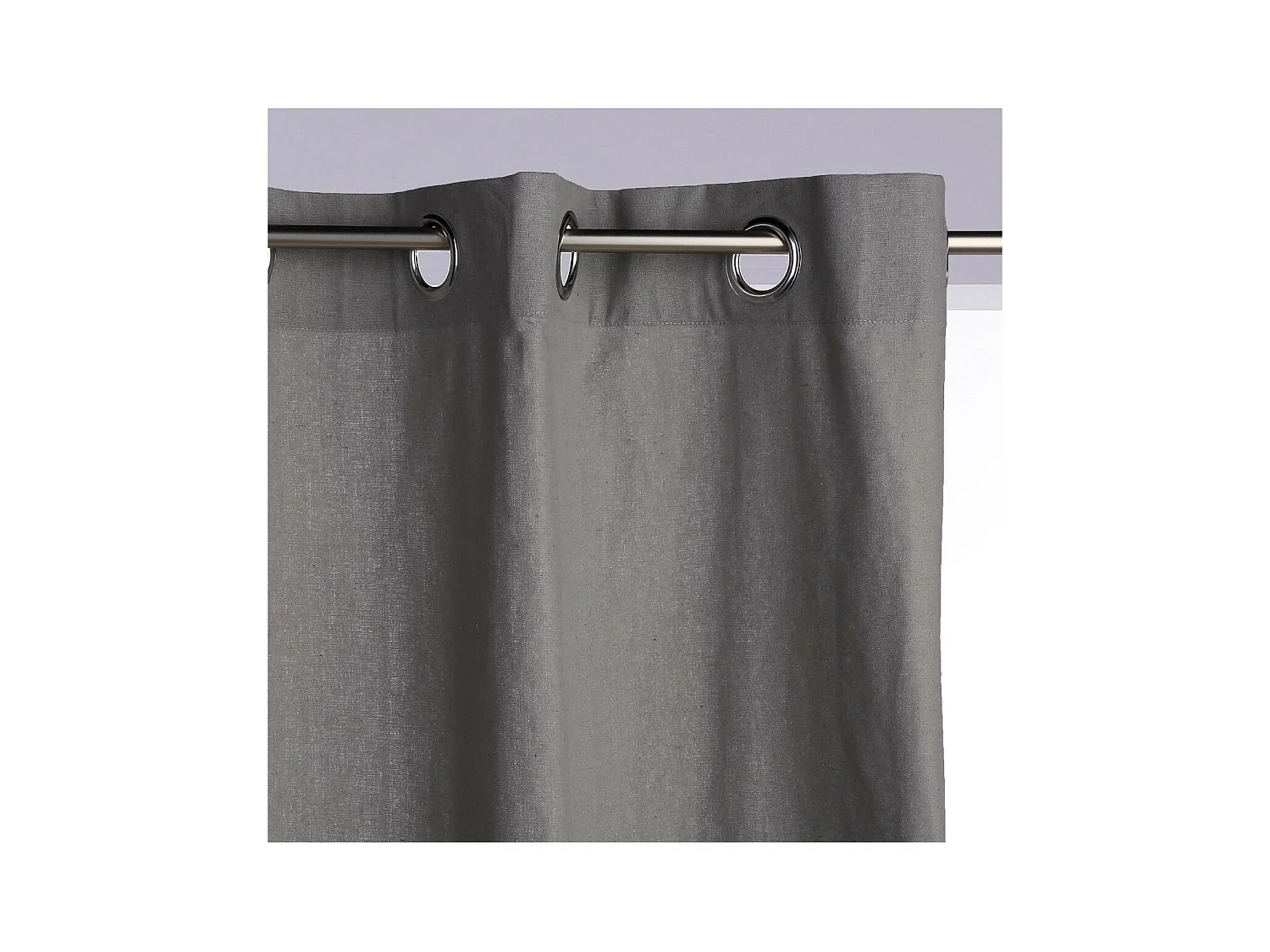 Rideau à œillets Tissu Panama Gris 140 x 260 cm