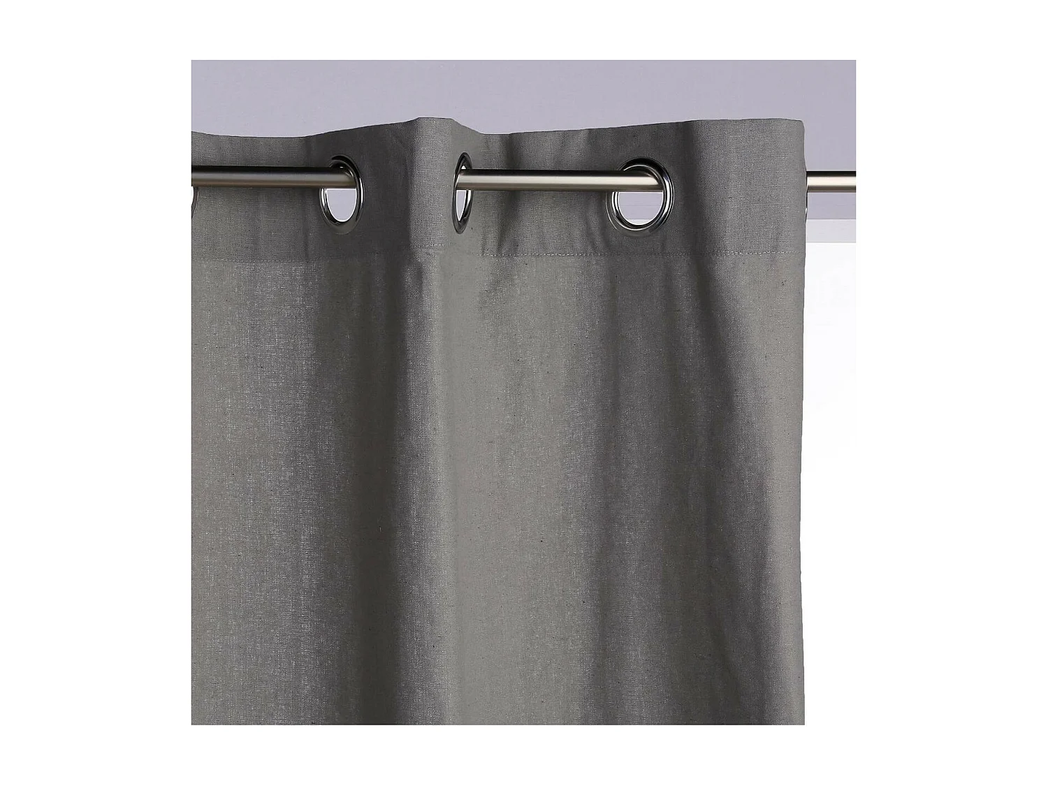 Rideau à œillets Tissu Panama Gris 140 x 260 cm